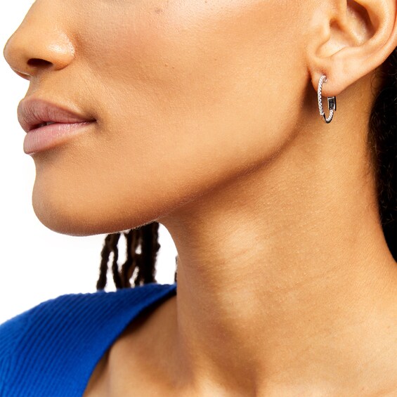 1 CT. T.w. Diamond Inside-Out Hoop Earrings in 14K White Gold