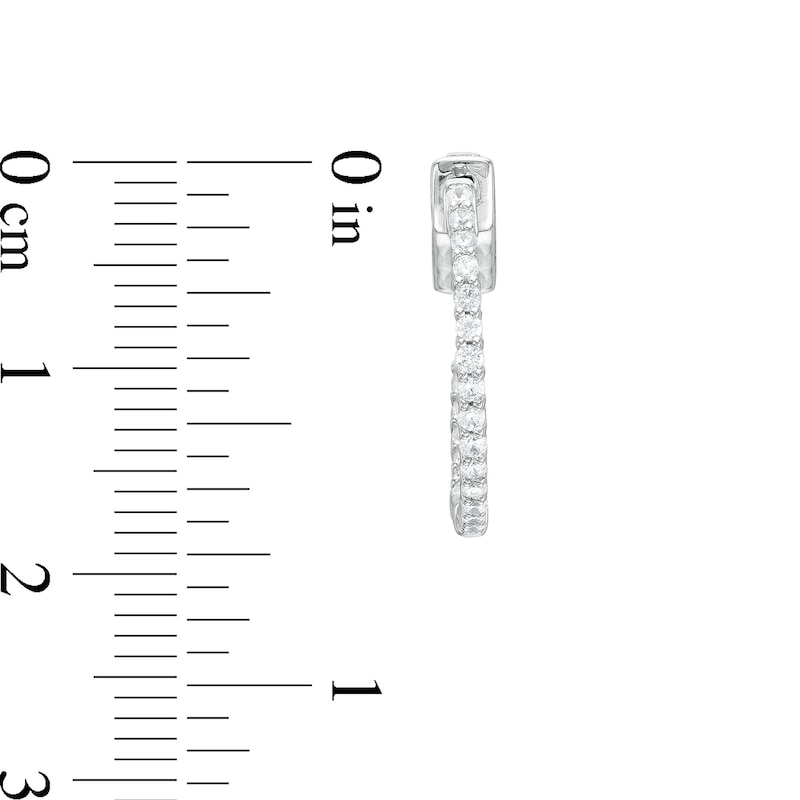 Main Image 3 of 1 CT. T.W. Diamond Inside-Out Hoop Earrings in 14K White Gold