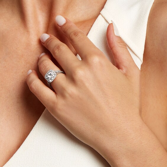 1-3/4 CT. T.w. Diamond Double Cushion-Shaped Frame Vintage-Style Engagement Ring in 14K White Gold (I/I1)