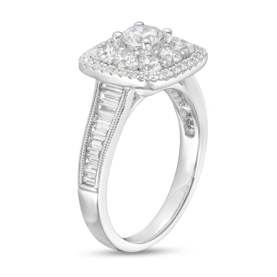 1-3/4 CT. T.w. Diamond Double Cushion-Shaped Frame Vintage-Style Engagement Ring in 14K White Gold (I/I1)
