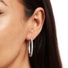 Thumbnail Image 2 of 2 CT. T.W. Diamond Oval Hoop Earrings in 14K White Gold