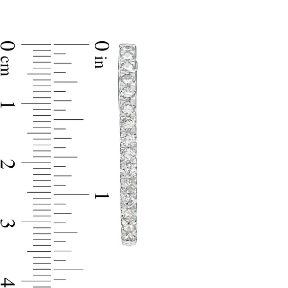 2 CT. T.w. Diamond Oval Hoop Earrings in 14K White Gold