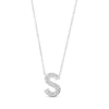 Thumbnail Image 1 of 1/15 CT. T.W. Diamond "S" Initial Pendant in 10K White Gold