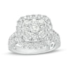 Thumbnail Image 1 of 2 CT. T.W. Cushion-Shaped Multi-Diamond Double Frame Engagement Ring in 14K White Gold (I/I2)