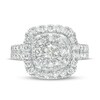 Thumbnail Image 4 of 2 CT. T.W. Cushion-Shaped Multi-Diamond Double Frame Engagement Ring in 14K White Gold (I/I2)
