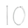 Thumbnail Image 1 of 1 CT. T.W. Diamond Hoop Earrings in 14K White Gold