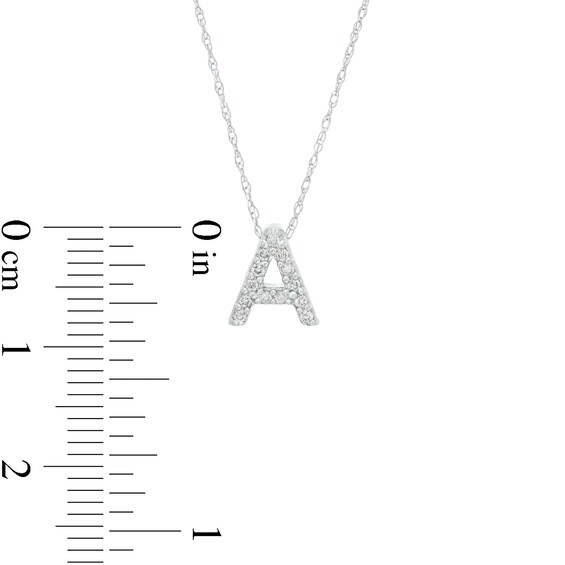 1/15 CT. T.w. Diamond "A" Initial Pendant in 10K White Gold