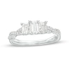 Thumbnail Image 1 of 1 CT. T.W. Emerald-Cut Diamond Past Present Future® Twist Shank Engagement Ring in 14K White Gold