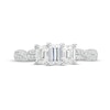 Thumbnail Image 4 of 1 CT. T.W. Emerald-Cut Diamond Past Present Future® Twist Shank Engagement Ring in 14K White Gold