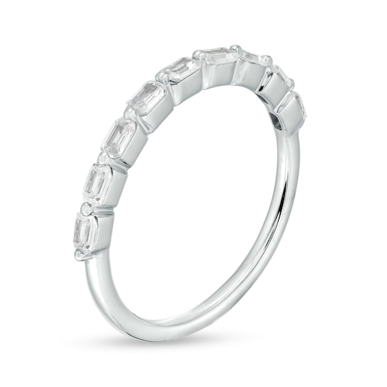 1/2 CT. T.w. Certified Emerald-Cut Diamond Nine Stone Anniversary Band in 14K White Gold (I/Si2)