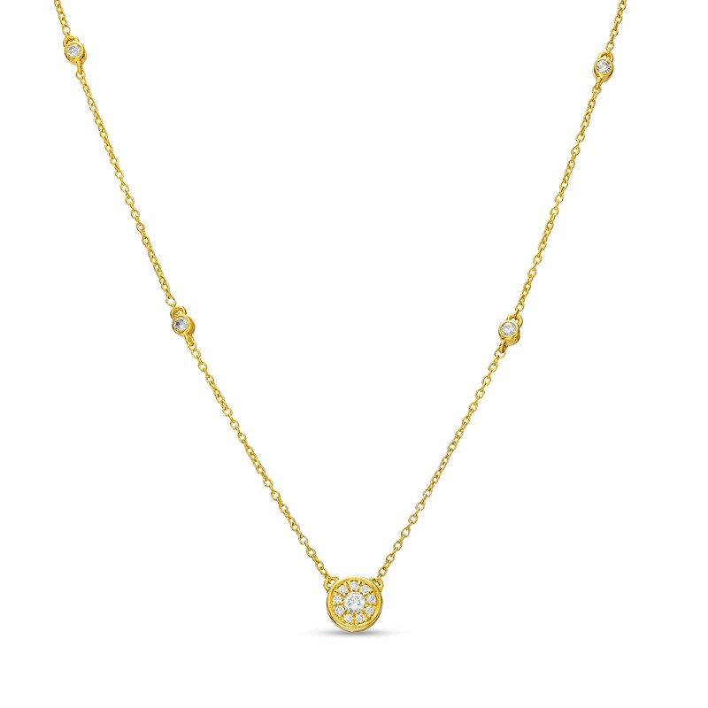 Main Image 1 of 1/3 CT. T.W. Multi-Diamond Station Necklace in 10K Gold