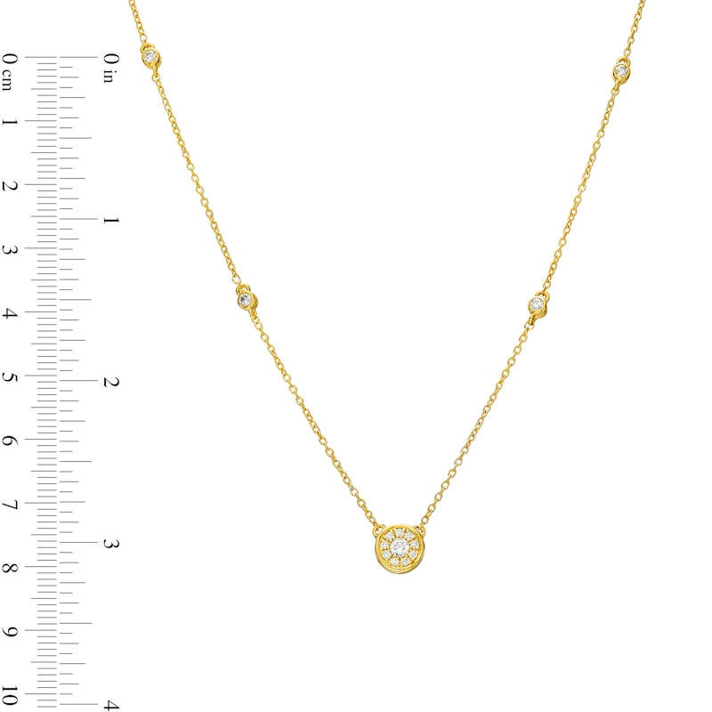 Main Image 3 of 1/3 CT. T.W. Multi-Diamond Station Necklace in 10K Gold