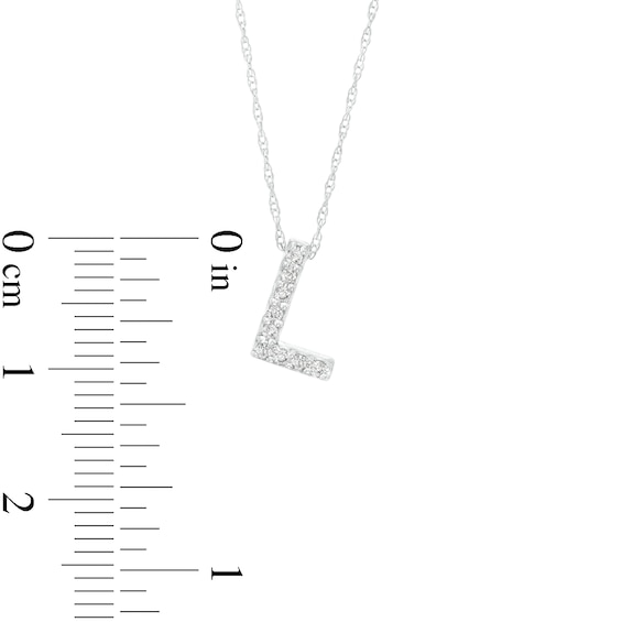 1/15 CT. T.w. Diamond "L" Initial Pendant in 10K White Gold