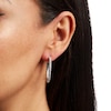 Thumbnail Image 2 of 1 CT. T.W. Diamond Oval Hoop Earrings in 14K White Gold