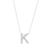 Thumbnail Image 1 of 1/15 CT. T.W. Diamond "K" Initial Pendant in 10K White Gold