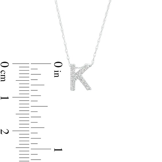 1/15 CT. T.w. Diamond "K" Initial Pendant in 10K White Gold