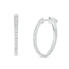 Thumbnail Image 1 of 1/2 CT. T.W. Diamond Oval Hoop Earrings in 14K White Gold