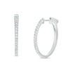 Thumbnail Image 0 of 1/2 CT. T.W. Diamond Oval Hoop Earrings in 14K White Gold