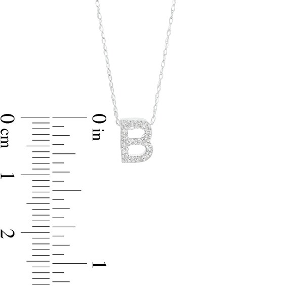 1/15 CT. T.w. Diamond "B" Initial Pendant in 10K White Gold