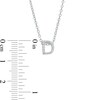Thumbnail Image 3 of 1/15 CT. T.W. Diamond "D" Initial Pendant in 10K White Gold