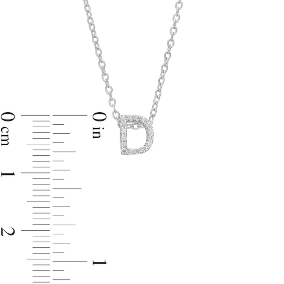 1/15 CT. T.w. Diamond "D" Initial Pendant in 10K White Gold