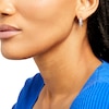 Thumbnail Image 2 of 1/2 CT. T.W. Diamond Seven Stone Hoop Earrings in 14K White Gold