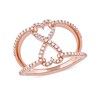 Thumbnail Image 1 of 1/3 CT. T.W. Diamond Heart Infinity Open Shank Ring in 10K Rose Gold