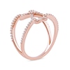 Thumbnail Image 2 of 1/3 CT. T.W. Diamond Heart Infinity Open Shank Ring in 10K Rose Gold