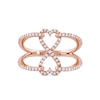 Thumbnail Image 3 of 1/3 CT. T.W. Diamond Heart Infinity Open Shank Ring in 10K Rose Gold