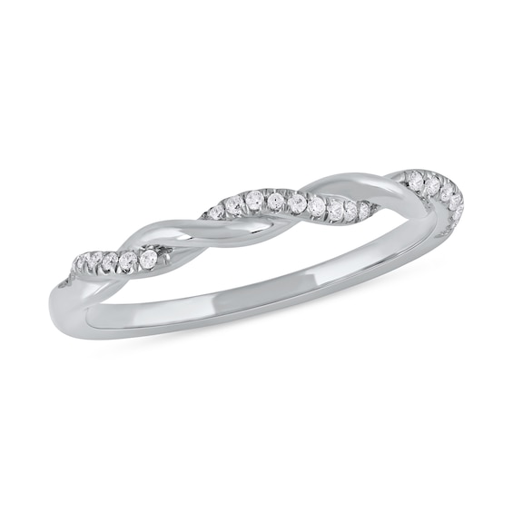 1/10 CT. T.w. Diamond Twist Stackable Band in 10K White Gold