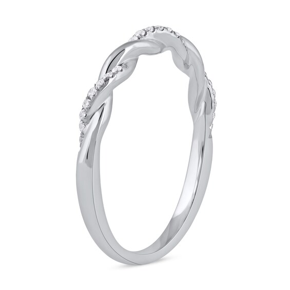 1/10 CT. T.w. Diamond Twist Stackable Band in 10K White Gold