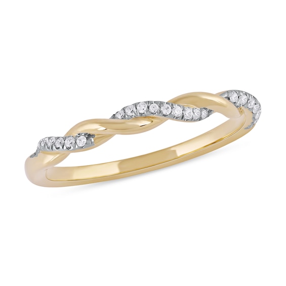 1/10 CT. T.w. Diamond Twist Stackable Band in 10K Gold