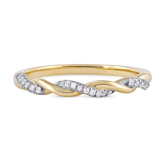 1/10 CT. T.w. Diamond Twist Stackable Band in 10K Gold