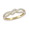 Thumbnail Image 1 of 1/4 CT. T.W. Diamond Bypass Twist Split Shank Ring in 10K Gold