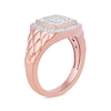 Thumbnail Image 1 of 1/2 CT. T.W. Cushion-Shaped Multi-Diamond Frame Quilted Shank Ring in 10K Rose Gold
