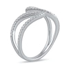 Thumbnail Image 2 of 1/4 CT. T.W. Diamond Leaf Outline Open Ring in 10K White Gold