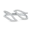 Thumbnail Image 3 of 1/4 CT. T.W. Diamond Leaf Outline Open Ring in 10K White Gold