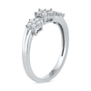 Thumbnail Image 2 of 1/15 CT. T.W. Diamond Triple Flower Split Shank Ring in Sterling Silver