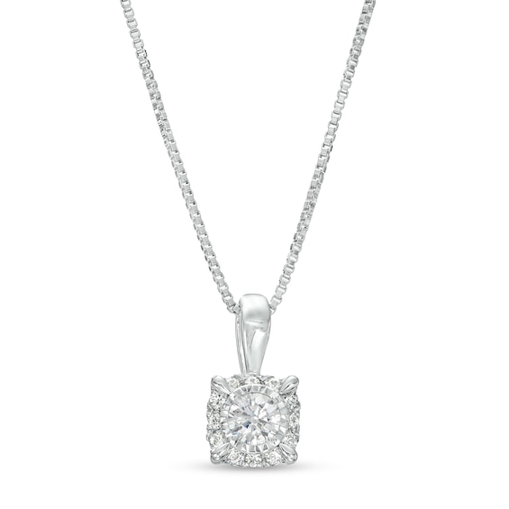 1/2 CT. T.w. Diamond Frame Pendant in 10K White Gold