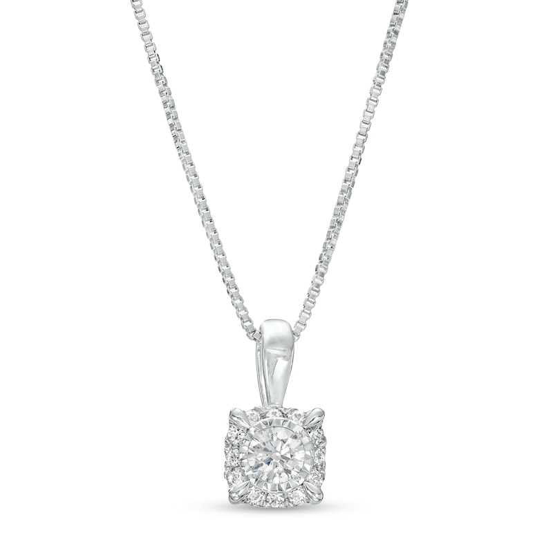 Main Image 1 of 1/2 CT. T.W. Diamond Frame Pendant in 10K White Gold