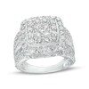 Thumbnail Image 1 of 2 CT. T.W. Cushion-Shaped Multi-Diamond Frame Multi-Row Ring in 10K White Gold