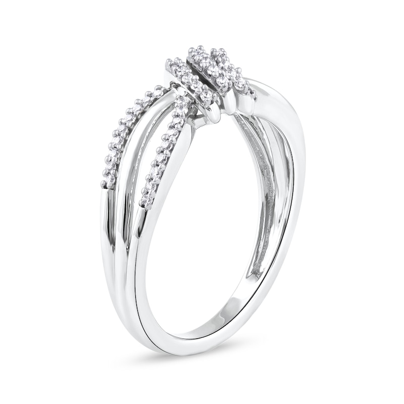 Main Image 2 of 1/5 CT. T.W. Diamond Wave Triple Strand Wrapped Ring in 10K White Gold