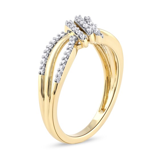 1/5 CT. T.w. Diamond Wave Triple Strand Wrapped Ring in 10K Gold