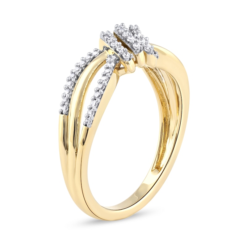 Main Image 2 of 1/5 CT. T.W. Diamond Wave Triple Strand Wrapped Ring in 10K Gold