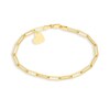 Thumbnail Image 1 of Dangle Heart Paper Clip Link Bracelet in 14K Gold - 7.5"