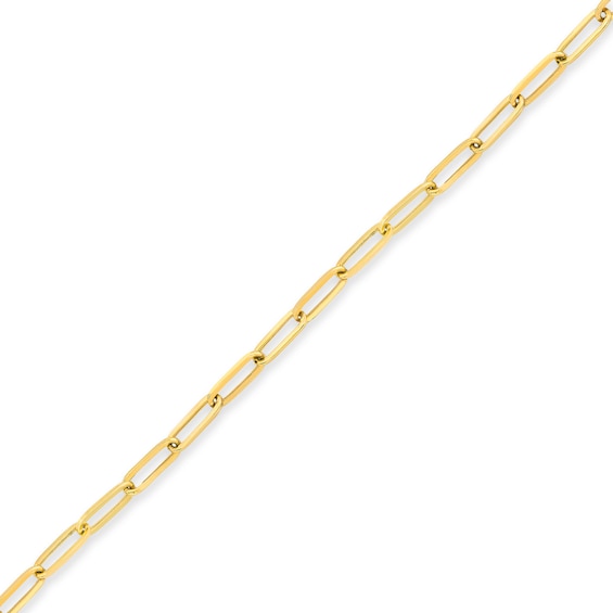 Dangle Heart Paper Clip Link Bracelet in 14K Gold - 7.5"