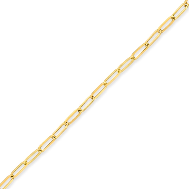 Dangle Heart Paper Clip Link Bracelet in 14K Gold - 7.5"