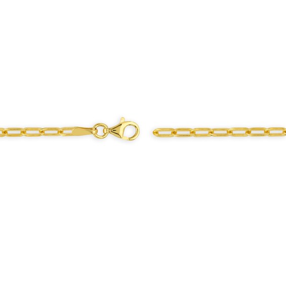 2.5mm Paper Clip Link Chain Anklet in Solid 14K Gold - 10"