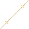 Thumbnail Image 2 of Five Sideways Cross Station Bracelet in 14K Gold - 7.25"