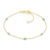 Thumbnail Image 1 of Enamel Five Evil Eye Station Bracelet in 14K Gold - 7.25"